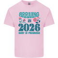 Arriving 2026 New Baby Pregnancy Pregnant Mens Cotton T-Shirt Tee Top Light Pink