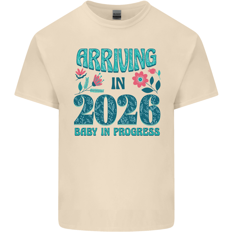 Arriving 2026 New Baby Pregnancy Pregnant Mens Cotton T-Shirt Tee Top Natural