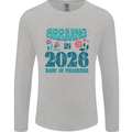 Arriving 2026 New Baby Pregnancy Pregnant Mens Long Sleeve T-Shirt Sports Grey