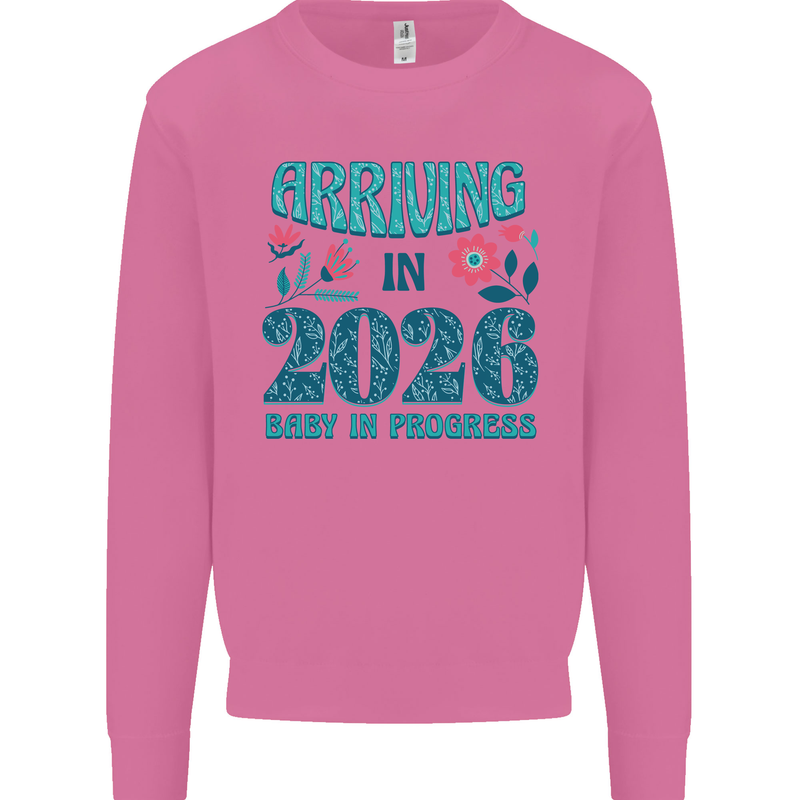 Arriving 2026 New Baby Pregnancy Pregnant Mens Sweatshirt Jumper Azalea