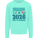 Arriving 2026 New Baby Pregnancy Pregnant Mens Sweatshirt Jumper Peppermint