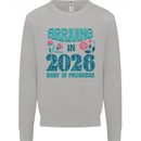 Arriving 2026 New Baby Pregnancy Pregnant Mens Sweatshirt Jumper Sports Grey