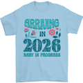 Arriving 2026 New Baby Pregnancy Pregnant Mens T-Shirt 100% Cotton Light Blue