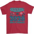 Arriving 2026 New Baby Pregnancy Pregnant Mens T-Shirt 100% Cotton Red