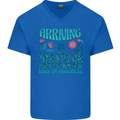 Arriving 2026 New Baby Pregnancy Pregnant Mens V-Neck Cotton T-Shirt Royal Blue