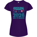 Arriving 2026 New Baby Pregnancy Pregnant Womens Petite Cut T-Shirt Purple