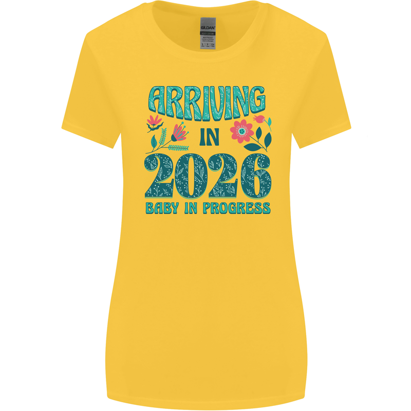 Arriving 2026 New Baby Pregnancy Pregnant Womens Wider Cut T-Shirt Yellow