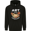 Art is My Superpower Funny Artist Mens 80% Cotton Hoodie Black