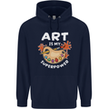 Art is My Superpower Funny Artist Mens 80% Cotton Hoodie Navy Blue