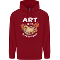 Art is My Superpower Funny Artist Mens 80% Cotton Hoodie Red