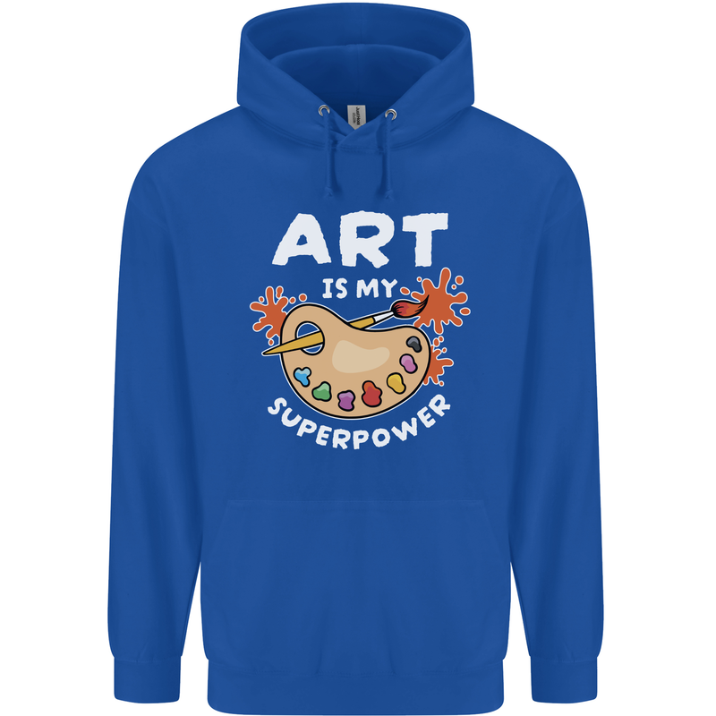 Art is My Superpower Funny Artist Mens 80% Cotton Hoodie Royal Blue
