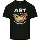 Art is My Superpower Funny Artist Mens Cotton T-Shirt Tee Top Black