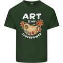 Art is My Superpower Funny Artist Mens Cotton T-Shirt Tee Top Forest Green
