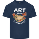 Art is My Superpower Funny Artist Mens Cotton T-Shirt Tee Top Navy Blue