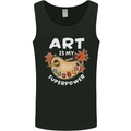 Art is My Superpower Funny Artist Mens Vest Tank Top Black