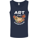 Art is My Superpower Funny Artist Mens Vest Tank Top Navy Blue