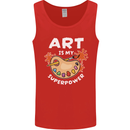 Art is My Superpower Funny Artist Mens Vest Tank Top Red