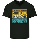 As Long as the Dog Lives Funny Movie Mens V-Neck Cotton T-Shirt Black