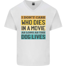 As Long as the Dog Lives Funny Movie Mens V-Neck Cotton T-Shirt White