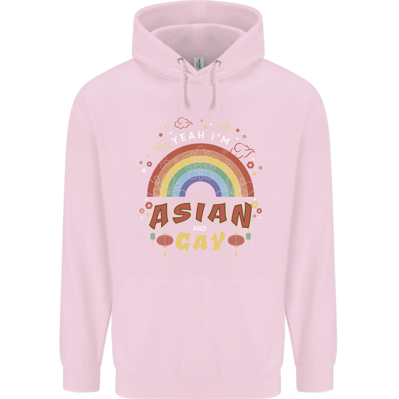 Asian and Gay Funny Gaysian LGBT Pride Childrens Kids Hoodie Light Pink