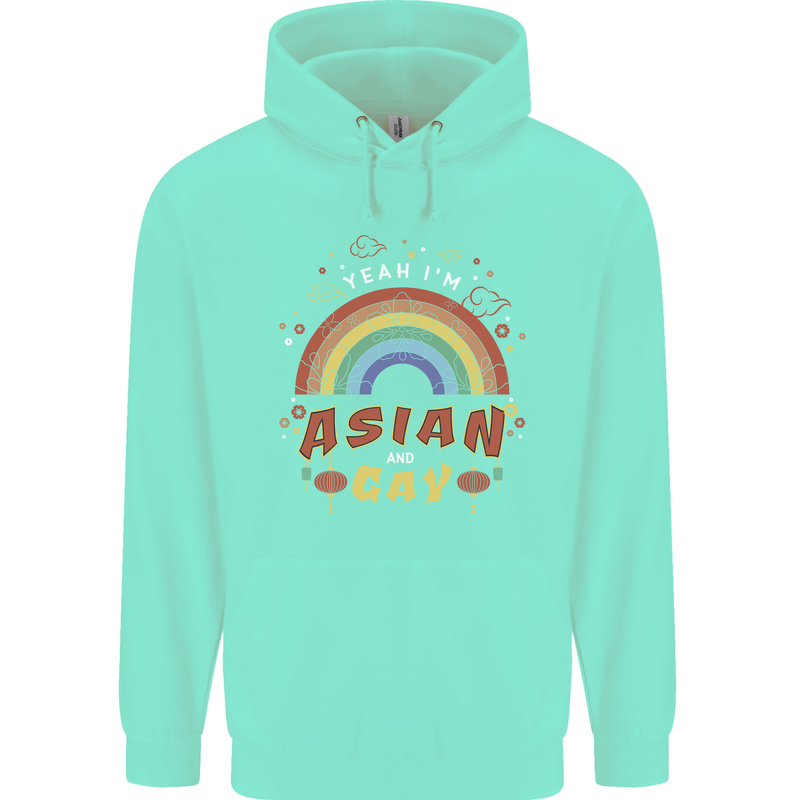 Asian and Gay Funny Gaysian LGBT Pride Childrens Kids Hoodie Peppermint