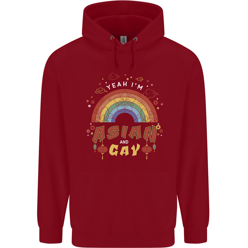 Asian and Gay Funny Gaysian LGBT Pride Childrens Kids Hoodie Red