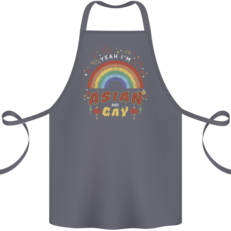 Asian and Gay Funny Gaysian LGBT Pride Cotton Apron 100% Organic Steel
