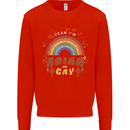 Asian and Gay Funny Gaysian LGBT Pride Kids Sweatshirt Jumper Bright Red