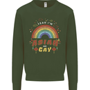 Asian and Gay Funny Gaysian LGBT Pride Kids Sweatshirt Jumper Forest Green