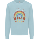 Asian and Gay Funny Gaysian LGBT Pride Kids Sweatshirt Jumper Light Blue