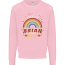 Asian and Gay Funny Gaysian LGBT Pride Kids Sweatshirt Jumper Light Pink