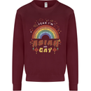 Asian and Gay Funny Gaysian LGBT Pride Kids Sweatshirt Jumper Maroon