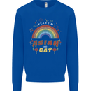 Asian and Gay Funny Gaysian LGBT Pride Kids Sweatshirt Jumper Royal Blue