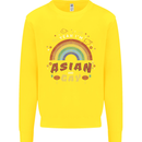 Asian and Gay Funny Gaysian LGBT Pride Kids Sweatshirt Jumper Yellow