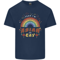 Asian and Gay Funny Gaysian LGBT Pride Mens Cotton T-Shirt Tee Top Navy Blue