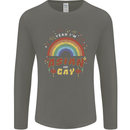 Asian and Gay Funny Gaysian LGBT Pride Mens Long Sleeve T-Shirt Charcoal