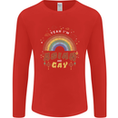 Asian and Gay Funny Gaysian LGBT Pride Mens Long Sleeve T-Shirt Red