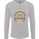 Asian and Gay Funny Gaysian LGBT Pride Mens Long Sleeve T-Shirt Sports Grey