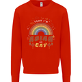 Asian and Gay Funny Gaysian LGBT Pride Mens Sweatshirt Jumper Bright Red