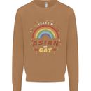 Asian and Gay Funny Gaysian LGBT Pride Mens Sweatshirt Jumper Caramel Latte