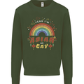 Asian and Gay Funny Gaysian LGBT Pride Mens Sweatshirt Jumper Forest Green