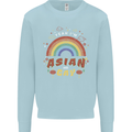 Asian and Gay Funny Gaysian LGBT Pride Mens Sweatshirt Jumper Light Blue