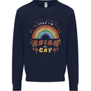 Asian and Gay Funny Gaysian LGBT Pride Mens Sweatshirt Jumper Navy Blue