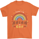Asian and Gay Funny Gaysian LGBT Pride Mens T-Shirt 100% Cotton Orange