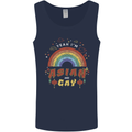 Asian and Gay Funny Gaysian LGBT Pride Mens Vest Tank Top Navy Blue