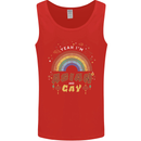 Asian and Gay Funny Gaysian LGBT Pride Mens Vest Tank Top Red