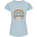 Asian and Gay Funny Gaysian LGBT Pride Womens Petite Cut T-Shirt Light Blue