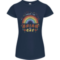 Asian and Gay Funny Gaysian LGBT Pride Womens Petite Cut T-Shirt Navy Blue