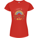 Asian and Gay Funny Gaysian LGBT Pride Womens Petite Cut T-Shirt Red