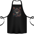 Astral Cat With Fantasy Tribal Markings Cotton Apron 100% Organic Black